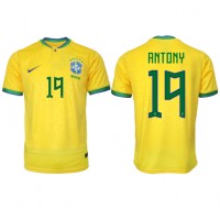 Pánský Fotbalový dres Brazílie Antony #19 MS 2022 Domácí Krátký Rukáv